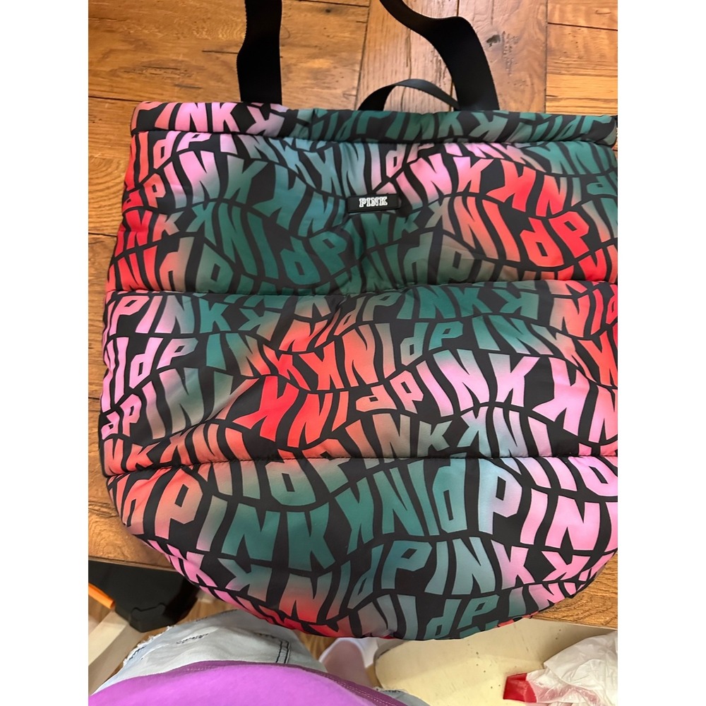 victoria secret quilted‎ multicolored tote bag NWT